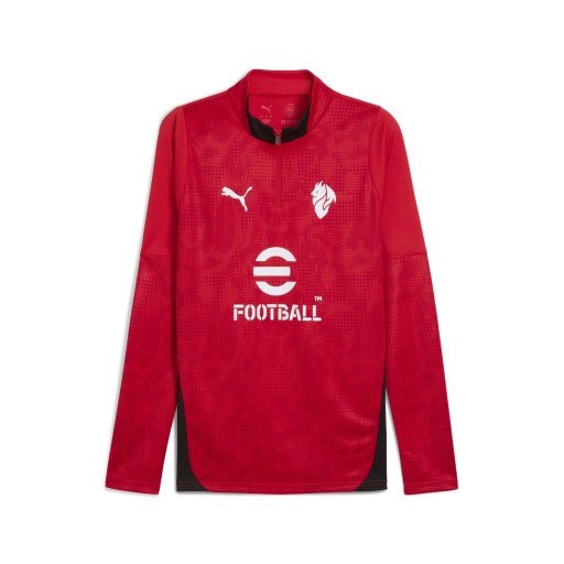 PUMA AC Milan 25/26 trainingstop met kwartrits voor Heren, Zwart/Rood