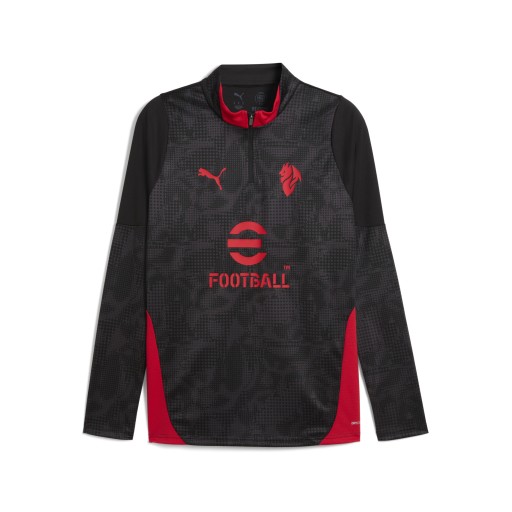 PUMA AC Milan 25/26 trainingstop met kwartrits voor Heren, Zwart/Rood
