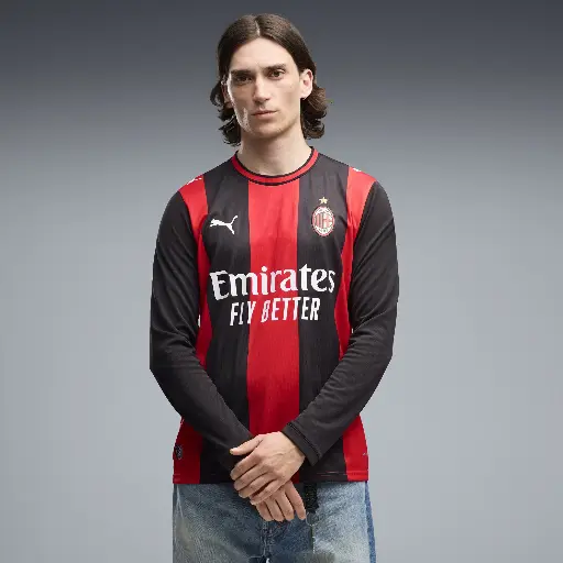 PUMA AC Milan 26/27 thuisshirt met lange mouwen voor Heren, Zwart/Rood