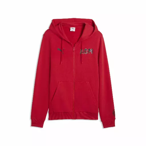 PUMA AC Milan FtblCulture sweatjack met capuchon voor Heren, Zwart/Rood