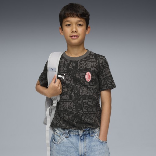 PUMA AC Milan FtblCulture T-shirt met all-over-print, Zwart/Rood