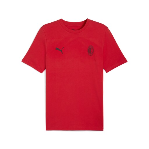 PUMA AC Milan FtblEssentials T-shirt voor Heren, Zwart/Rood