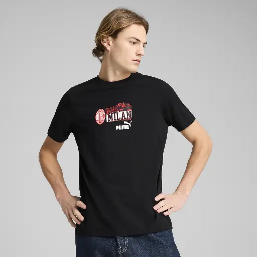 PUMA AC Milan ftblNRGY T-shirt voor Heren, Zwart/Rood