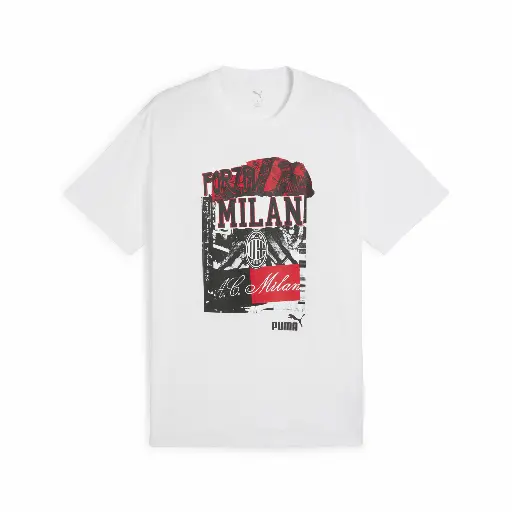 PUMA AC Milan ftblNRGY+ T-shirt voor Heren, Zwart/Wit