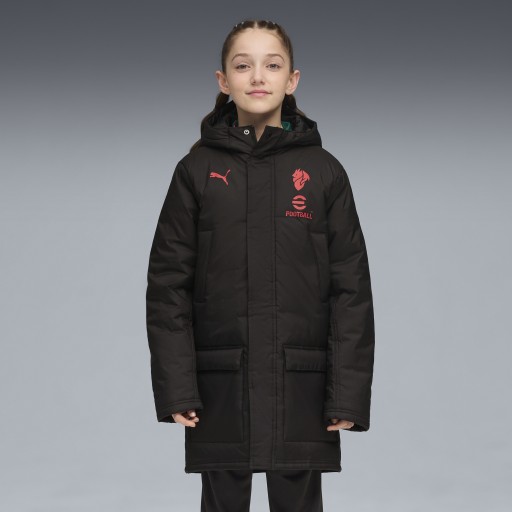 PUMA AC Milan wintertrainingsjack, Zwart/Rood
