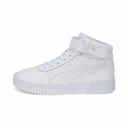 PUMA Carina 2.0 Mid sneakers voor Dames, Wit/Zilver