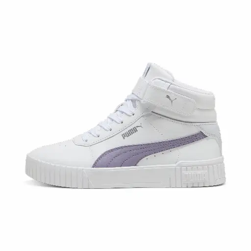 PUMA Carina 2.0 Mid sneakers voor Dames, Wit/Zilver