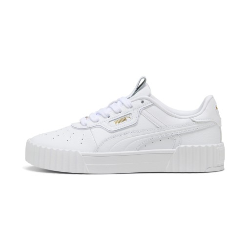 PUMA Carina 3.0 Luxe sneakers voor Dames, Wit/Goud