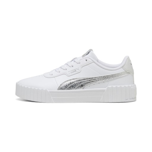 PUMA Carina 3.0 Metallic Whisper sneakers voor Dames, Wit/Zilver