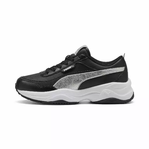 PUMA Cilia Mode Metallic Whisper sneakers voor Dames, Zwart/Wit/Zilver