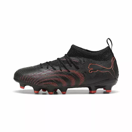 PUMA FUTURE 9 MATCH FG/AG voetbalschoenen, Zwart/Grijs/Rood