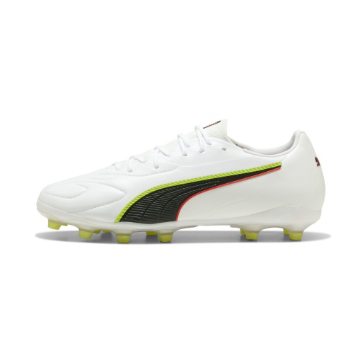 PUMA KING 20 MATCH FG/AG uniseks voetbalschoenen, Rood/Geel/Wit