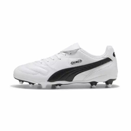 PUMA KING LIGA FG/AG uniseks voetbalschoenen, Zwart/Wit