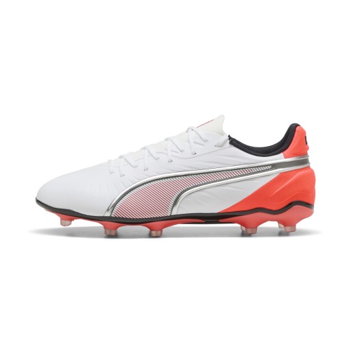 PUMA KING MATCH FG/AG uniseks voetbalschoenen, Rood/Wit/Zilver