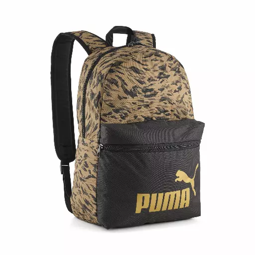 PUMA Phase 22 L rugzak met all-over-print, Zwart/Goud