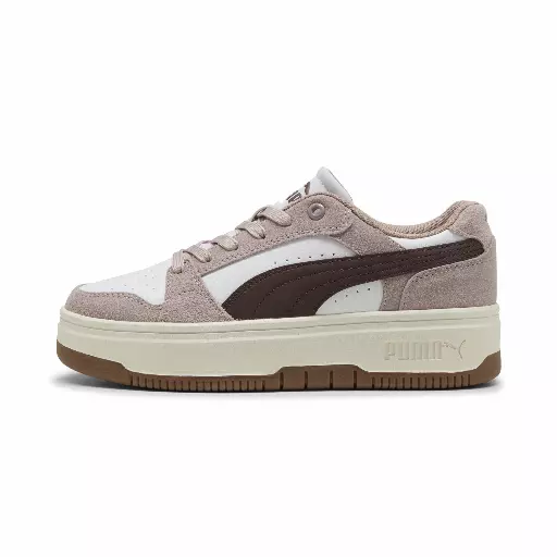 PUMA Rebound Femme Low Suede sneakers voor Dames, Roze/Wit/Bruin