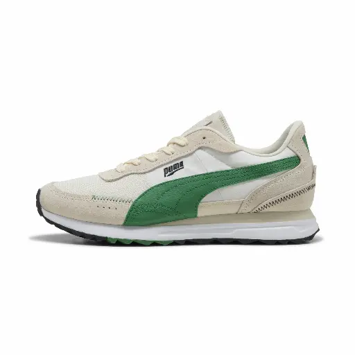 PUMA Road Rider uniseks sneakers van suède, Groen/Wit