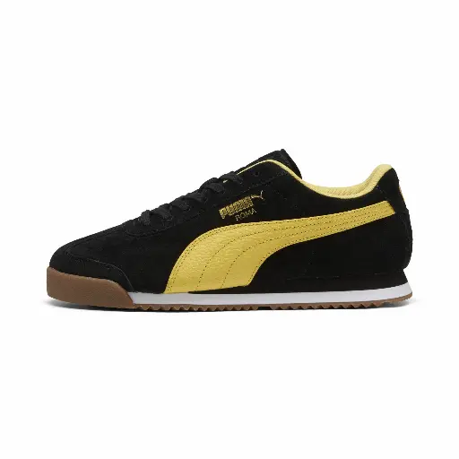 PUMA Roma Suede sneakers unisex, Zwart/Geel