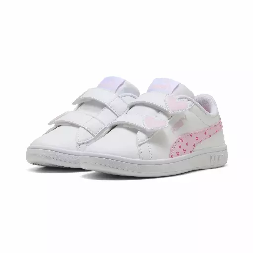 PUMA Smash 3.0 Hearty sneakers voor Dames, Roze/Wit