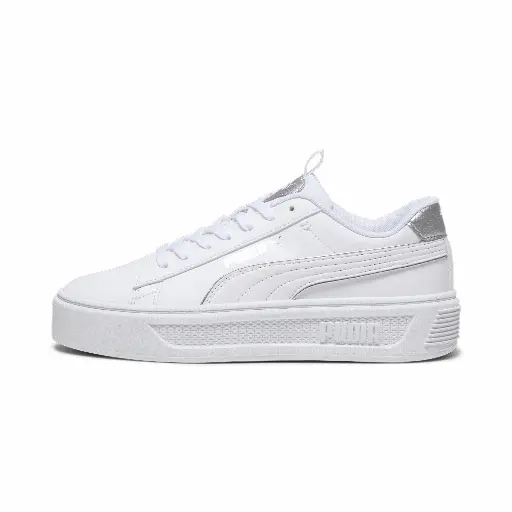 PUMA Smash Platform v3 Pop Up damessneakers, Wit/Zilver