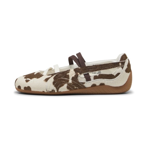 PUMA Speedcat Ballet sneakers met koeienprint voor Dames, Wit/Bruin