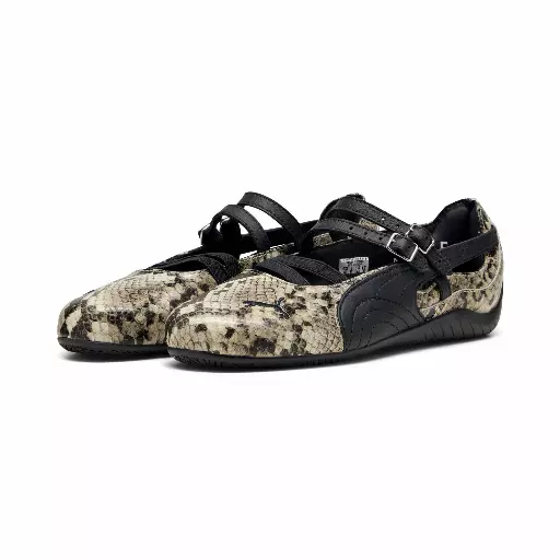 PUMA Speedcat Ballet sneakers met slangenprint voor Dames, Zwart/Grijs