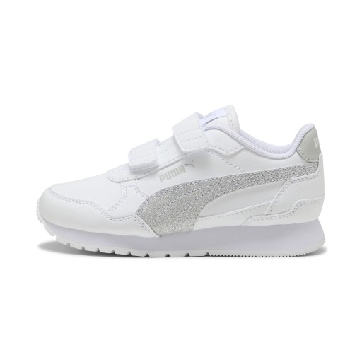 PUMA ST Runner v4 Glitter sneakers voor Dames, Grijs/Wit/Zilver