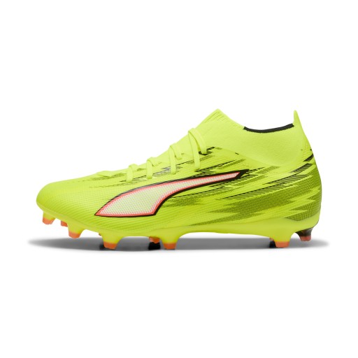 PUMA ULTRA 6 MATCH+ FG/AG uniseks voetbalschoenen, Zwart/Rood/Geel
