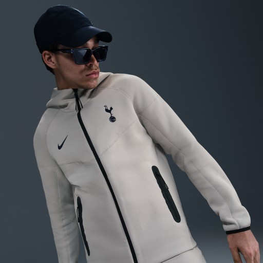 Tottenham Hotspur Tech Windrunner Nike voetbalhoodie met rits over de hele lengte van fleece voor heren - Grijs
