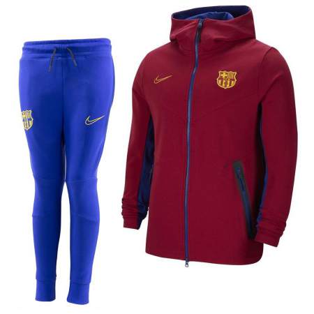 Nike FC Barcelona Tech Fleece Trainingspak 2020-2021 Kids Rood Blauw