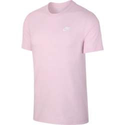 Nike SW Club T-Shirt Roze Wit