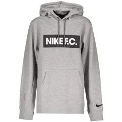 Nike F.C. Essential Fleece Hoodie Grijs Wit Zwart