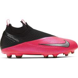 Nike Phantom Vision 2 Elite DF Gras / Kunstgras Voetbalschoenen (MG) Kids Roze Zwart