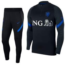 Nike Nederland Dry Strike Trainingspak 2020-2022 Zwart Blauw