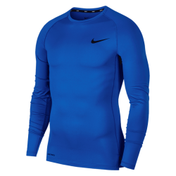 Nike Pro Compressieshirt Lange Mouwen Donkerblauw Zwart